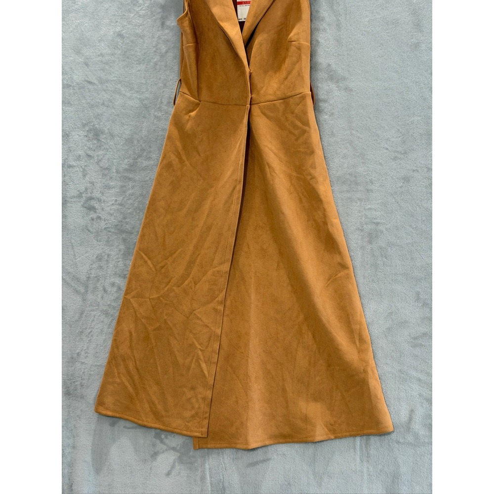 Rosie Harlow Planet Gold Juniors' Faux-Suede Sleeveless Jacket Midi Dress XS $69 - Picture 3 of 12